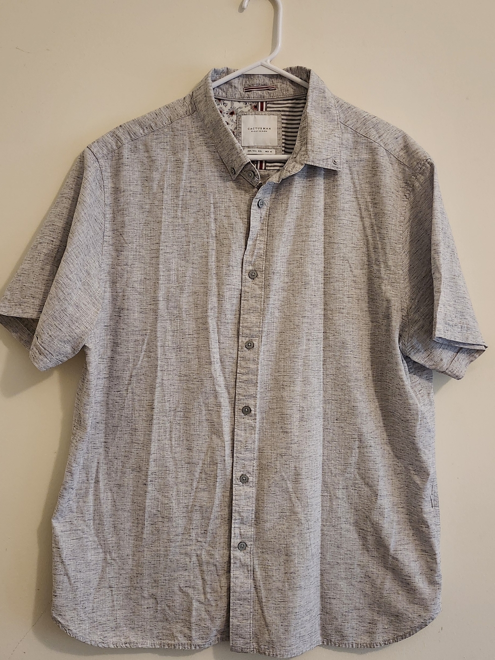 Cactus Light Gray Short-Sleeve Button-Down Shirt